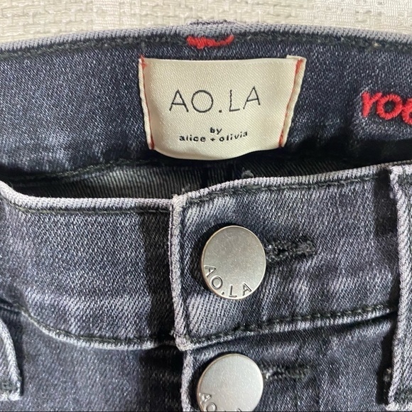 AO.LA by Alice & Olivia high waisted button fly skinny jeans with side stripe - Picture 12 of 12